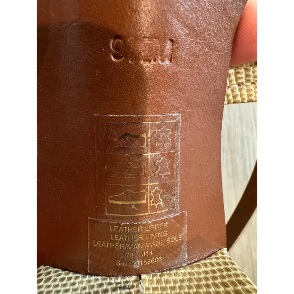 Tory Burch Mini Miller Reptile Embossed Leather Slingback Heeled Sandals Sz 9.5 - Picture 7 of 8